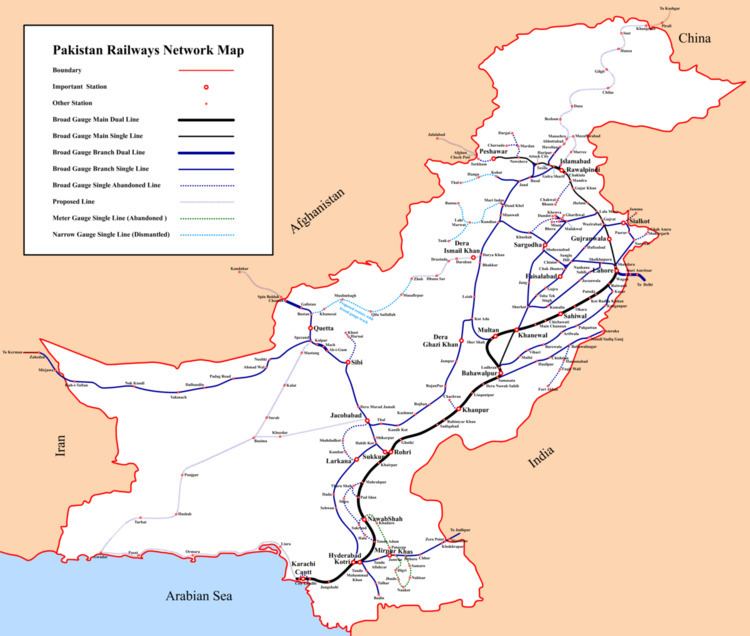 Railway lines in Pakistan