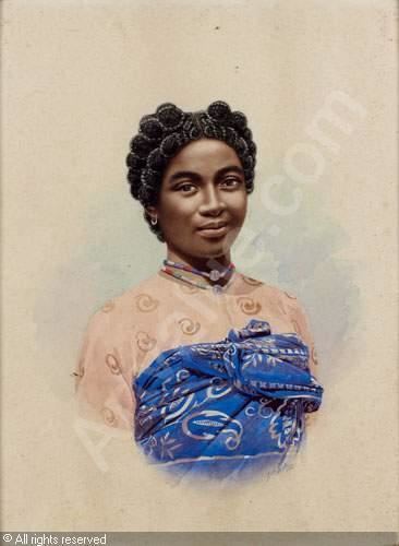 Ralambo Portrait de femme africaine 2 sold by Artcurial Deauville