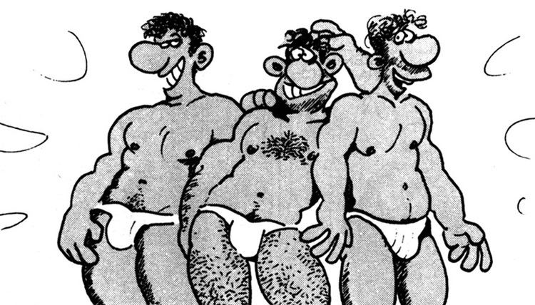 Characters from a 1993 comic book "Konrad and Paul" by Ralf König.