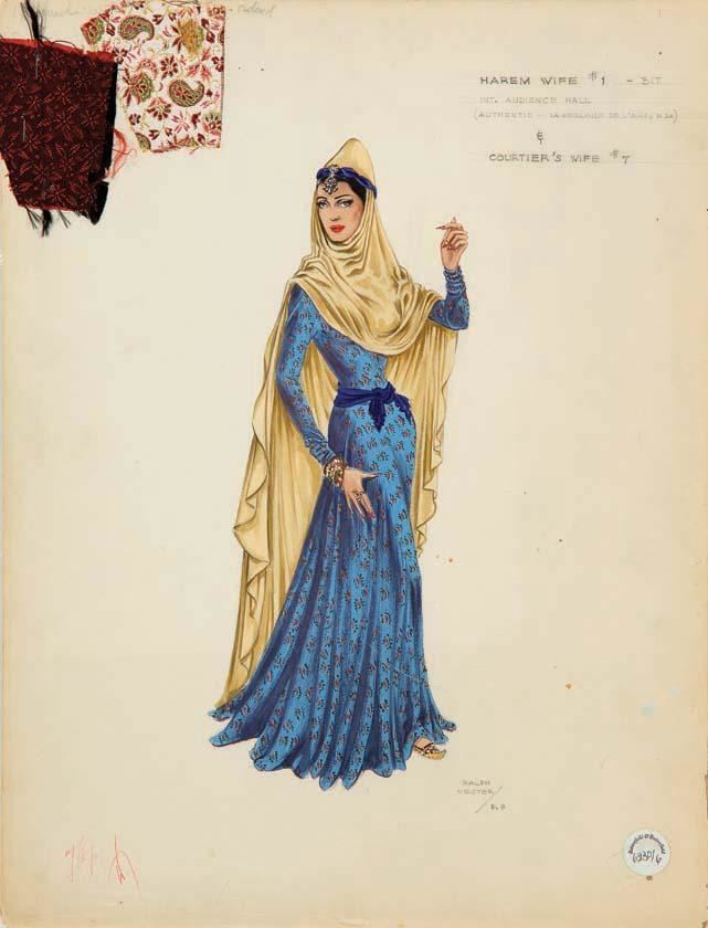 Ralph Jester Ralph Jester costume sketch for harem wife from Omar Khayyam