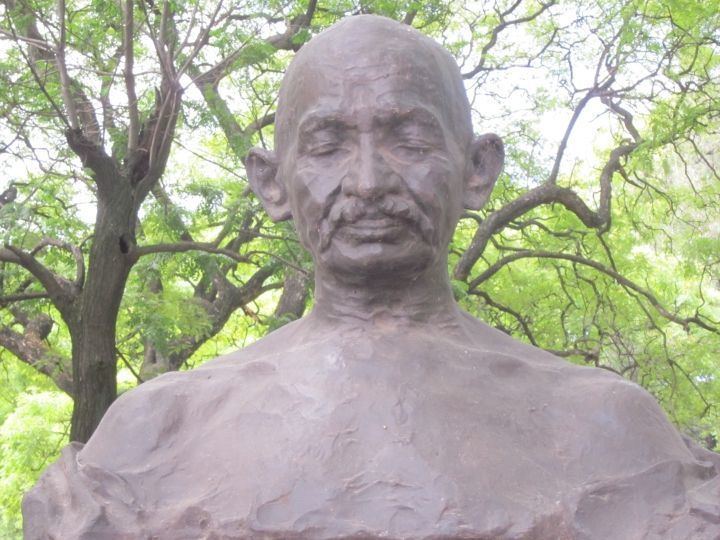 Ram V Sutar Bust of Gandhi at Plaza Sicilia by Ram V Sutar Buenos