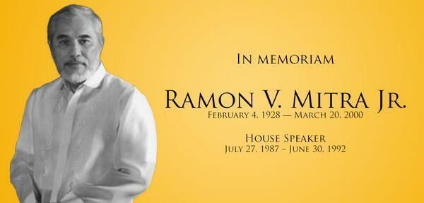 Ramon Mitra Jr. Official Gazette PH on Twitter quotToday is the death anniversary of