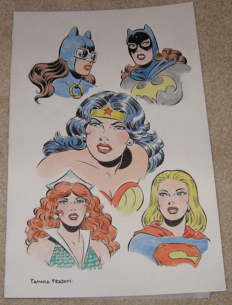 Ramona Fradon BATGIRLCATWOMANWONDER WOMAN Original Color Art by Ramona Fradon