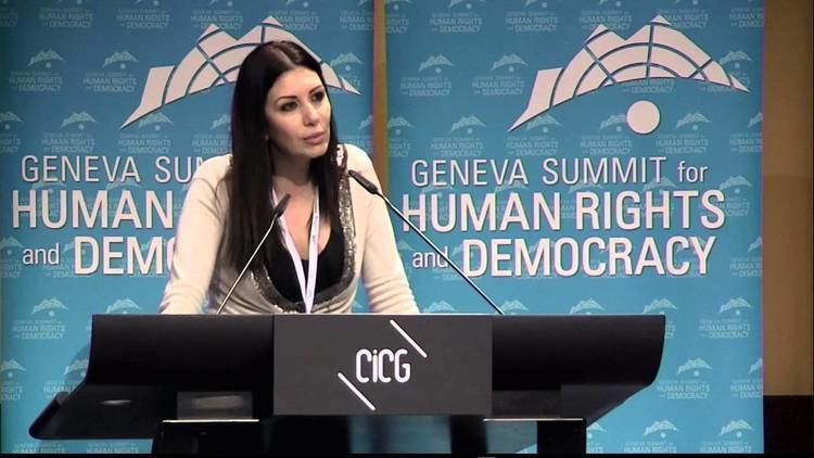 Randa Kassis L39activiste syrienne Randa Kassis au Geneva Summit 2013