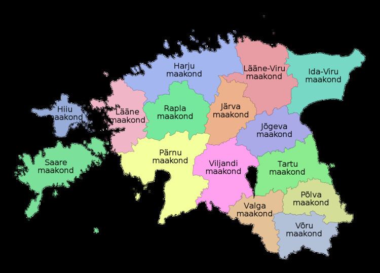 Ranked list of Estonian counties