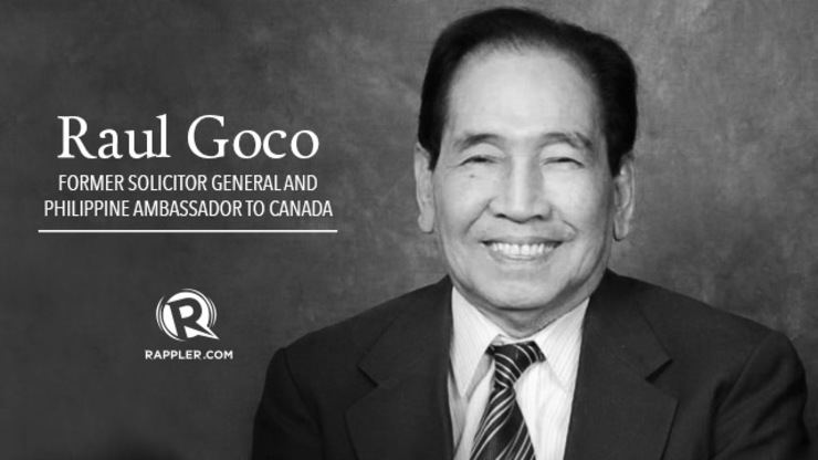Raul Goco ExSolGen ambassador Raul Goco dies at 84