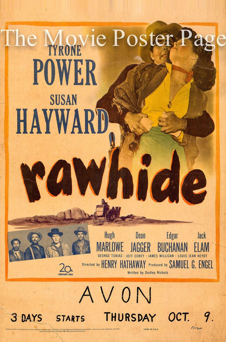 Rawhide (1951 film) Rawhide 1951 Tyrone Power Window Card VG AE 55