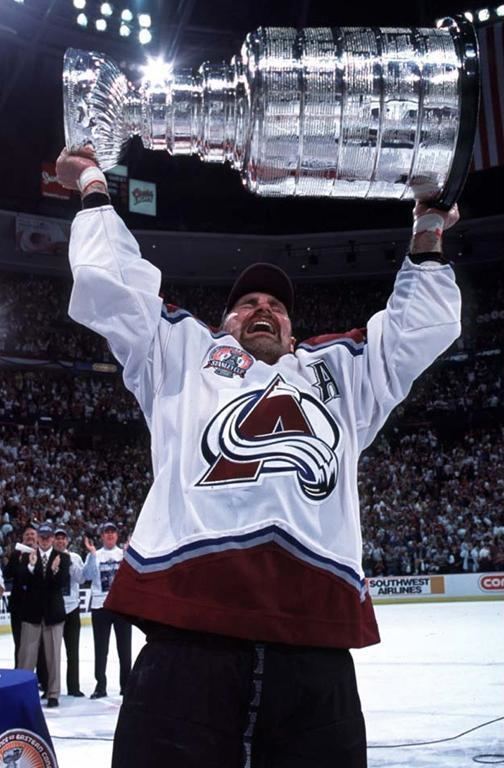 Ray Bourque Ray Bourque holding the Stanley Cup Colorado Avalanche NHL
