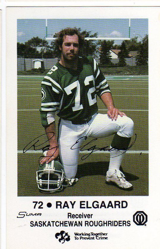 Ray Elgaard 1983 Police Card Ray Elgaard Saskatchewan Roughriders Utah