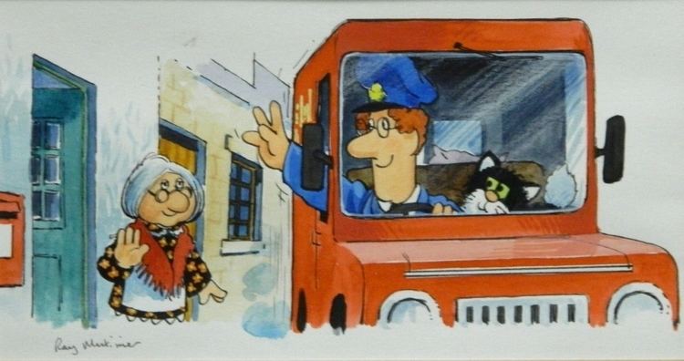 Ray Mutimer RAY MUTIMER Postman Pat illustration a scene from Reverend Timms