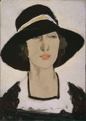 Raymond McIntyre Study Woman in a wide black hat by Raymond McIntyre Christchurch