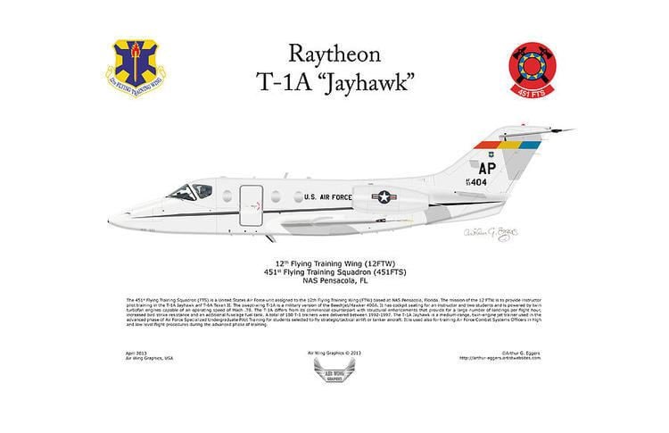 Raytheon T-1 Jayhawk Raytheon T1a Jayhawk Digital Art by Arthur Eggers