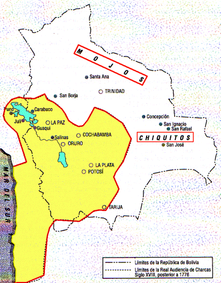 Real Audiencia of Charcas Geschichte Boliviens 1759 bis 1789