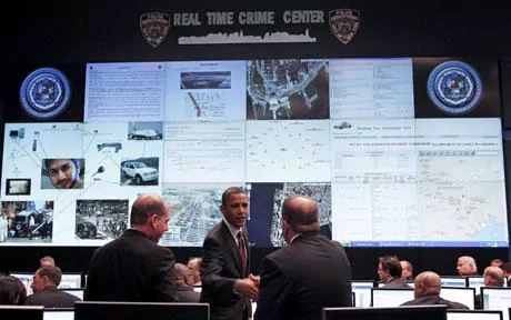 Real Time Crime Center Barack Obama visits Real Time Crime Center Telegraph