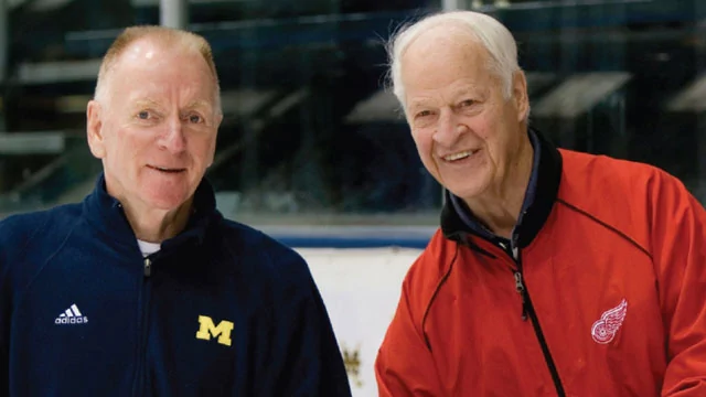 Red Berenson Gordie Howe Michigan hockey coach Red Berenson two Saskatchewan