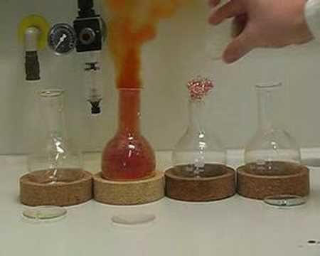 Red fuming nitric acid V 24 metals in nitric acid Metalle in Salpetersure YouTube
