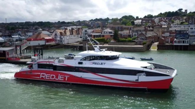 Red Jet 6 Royal naming for new Red Jet 6 passenger ferry BBC News