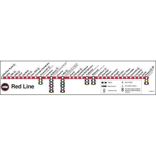 Red Line (CTA) CTAGiftscom Red Line Map Poster