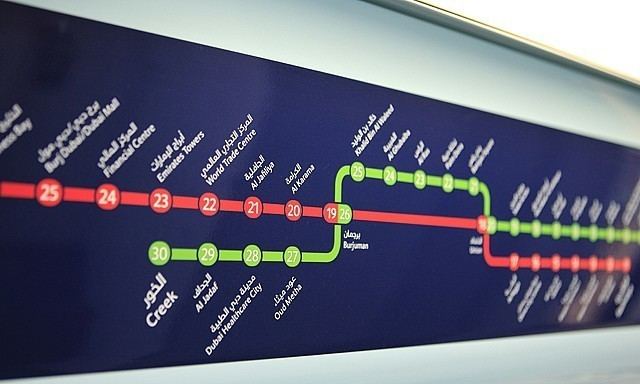 Red Line (Dubai Metro) Dubai Metro Red Line map