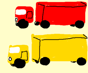 Red Lorry Yellow Lorry Red lorry Yellow lorry drawing by Kadigan