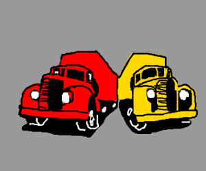 Red Lorry Yellow Lorry red lorry yellow lorry drawing by Jbear