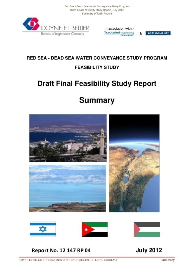 Red Sea–Dead Sea Water Conveyance Red Sea Dead Sea Water Conveyance Feasibility Study report summ