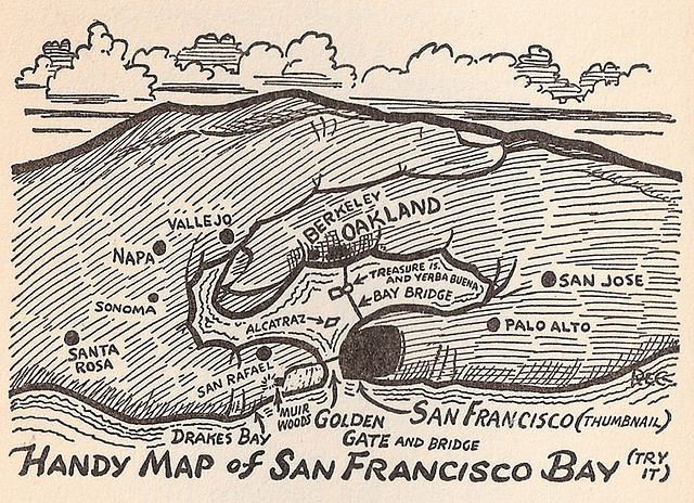 Reg Manning Reg Mannings Handy Map of San Francisco Bay San francisco bay