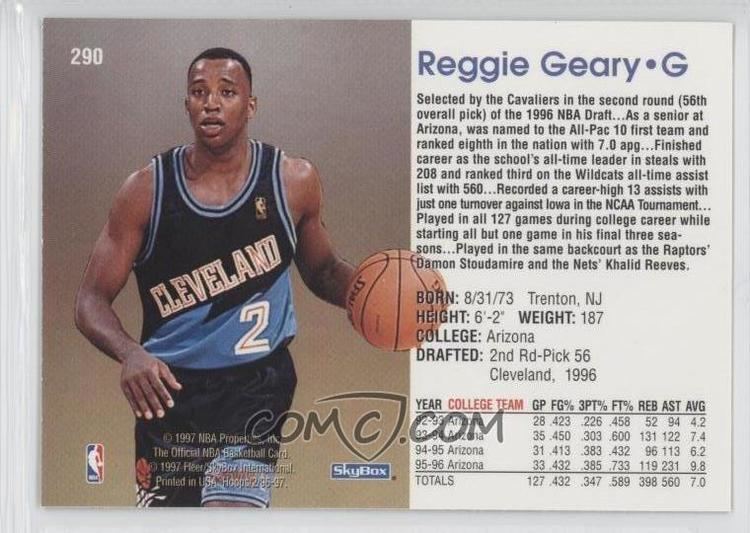 Reggie Geary 199697 NBA Hoops Base 290 Reggie Geary COMC Card Marketplace
