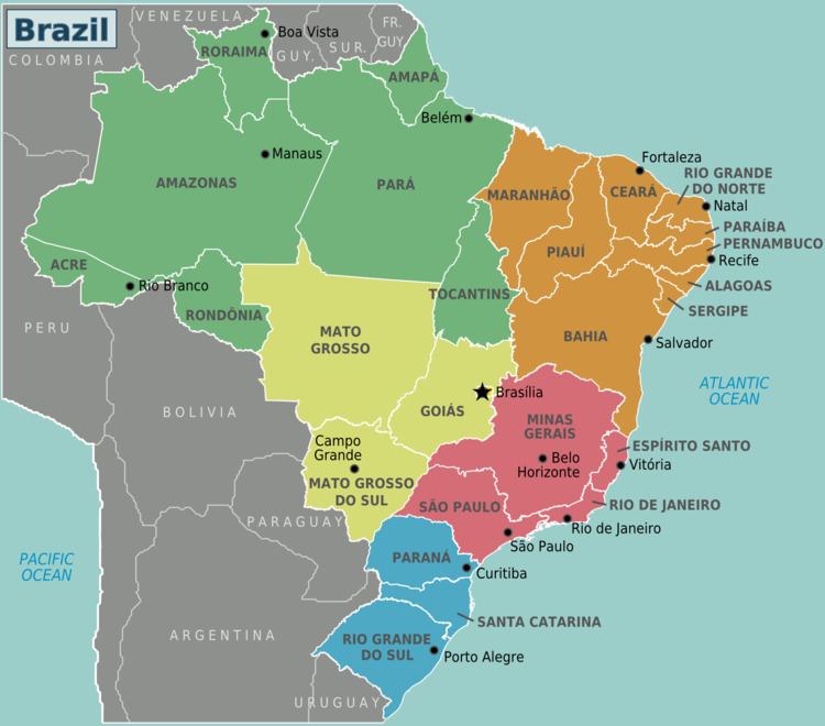 Regions of Brazil FileBrazil regionspng Wikimedia Commons