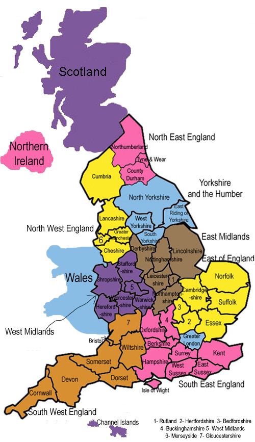 Regions of England United Kingdom Vacation Rentals
