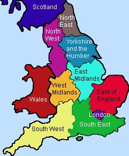 Regions of England Regions and Cities of England