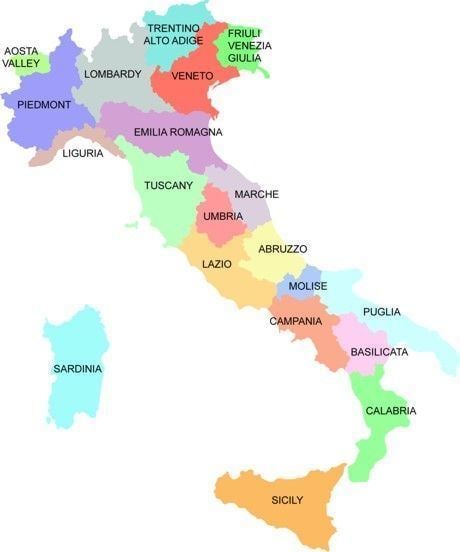 Regions of Italy map of italy regions Map of the World