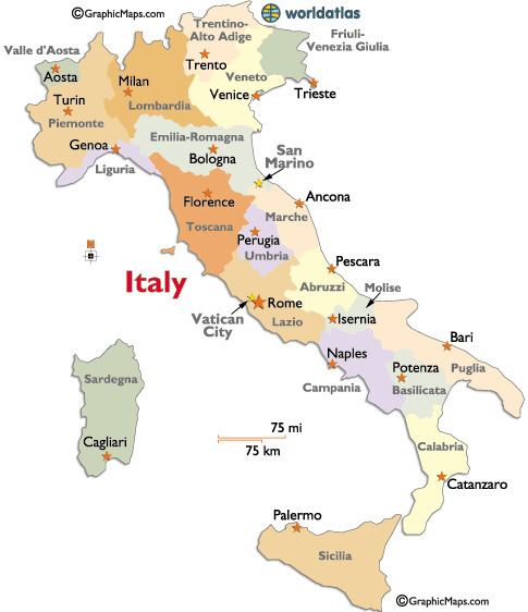 Regions of Italy Italy Regions Map