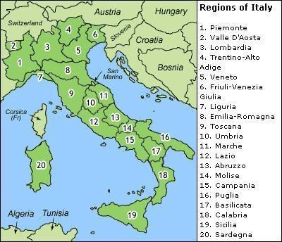Regions of Italy JMU Twenty Regions of Italy