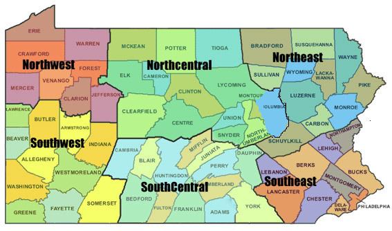 Regions of Pennsylvania Pennsylvania Equine Council Regions
