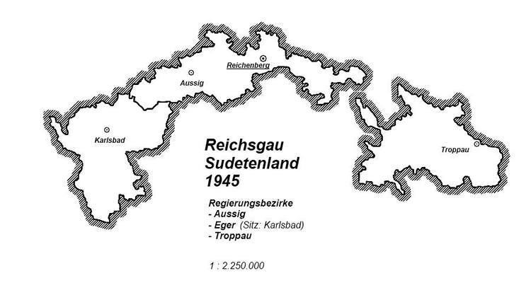 Reichsgau Sudetenland Karte Reichsgau Sudetenland 1945