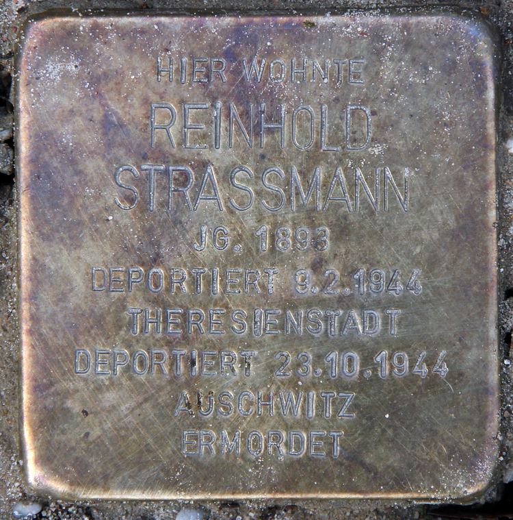 Reinhold Strassmann FileStolperstein Ahrenshooper Zeile 35 Zehld Reinhold Strassmann