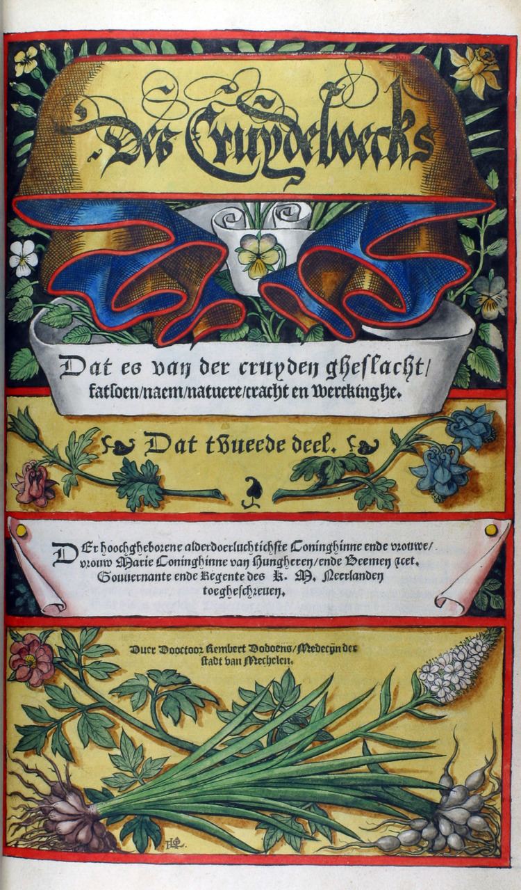 Rembert Dodoens Plantaardighedennl Leesmaarnl Cruijdeboeck 1554