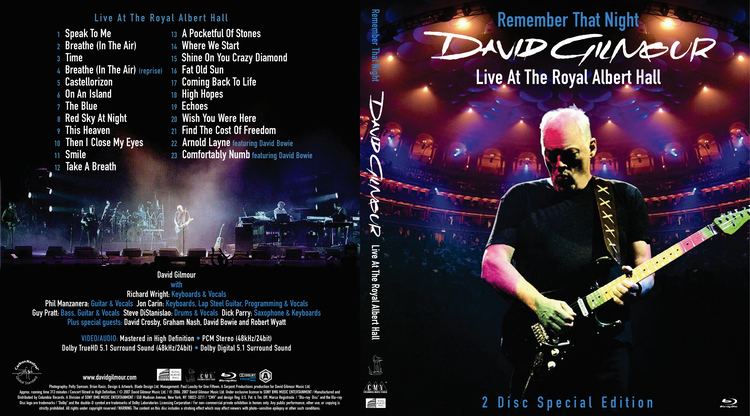 Remember That Night David Gilmour Remember That Night 2007 R0 BluRay DVD Front