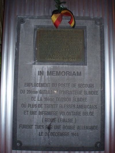 Renée Lemaire Memorial Rene Lemaire 10th Armored Division Bastogne