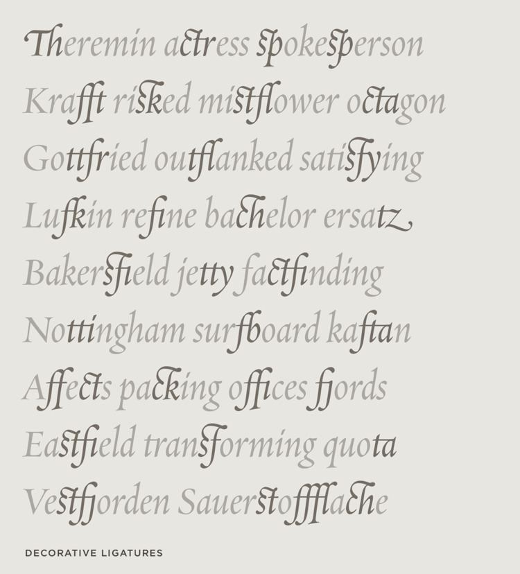 Requiem (typeface) Requiem Font Features Italic Ligatures Hoefler amp Co