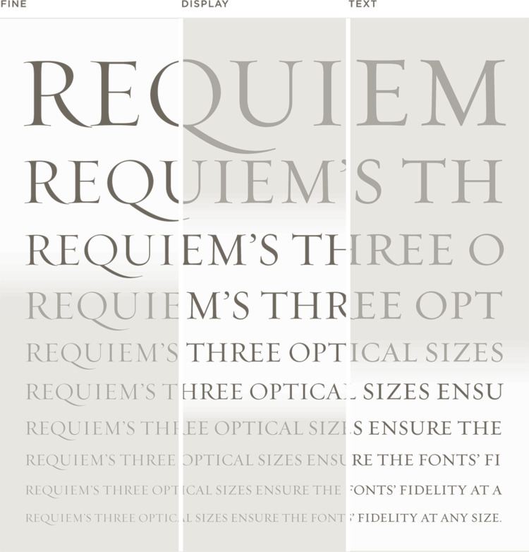 Requiem (typeface) Requiem Font Features Optical Sizes Hoefler amp Co