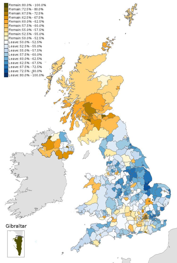 Results of the United Kingdom European Union membership referendum, 2016