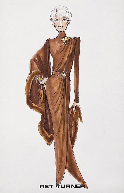 Ret Turner Ret Turner costume sketch of Debbie Reynolds for her Las Vegas stage