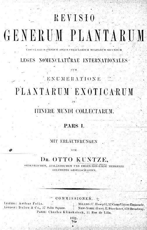 Revisio Generum Plantarum