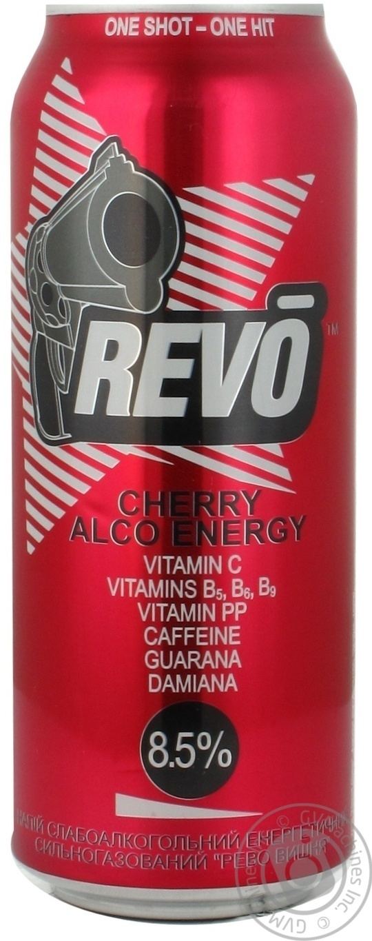 Revo (drink) Lowalcohol energy drink Revo Cherry can 85alc 500ml Ukraine
