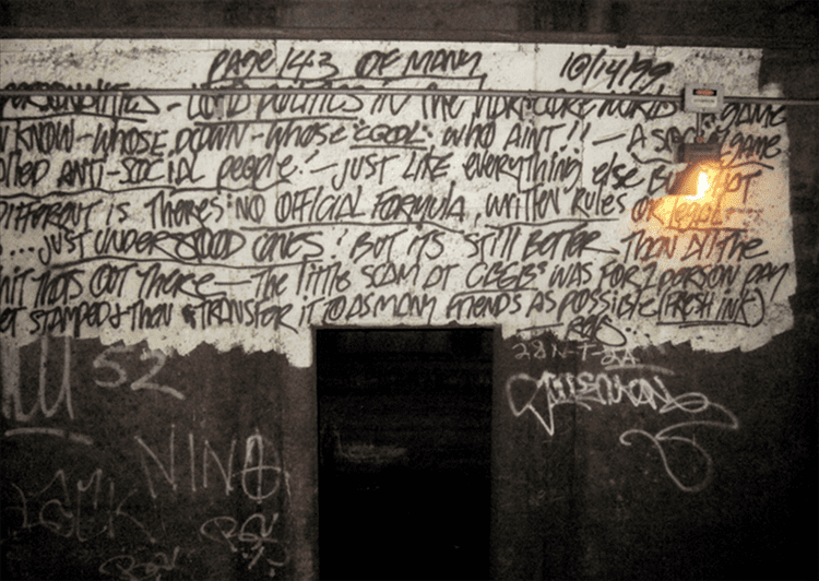 Revs (graffiti artist) Unusual graffiti 200 diary pages in NYC subway tunnels Public