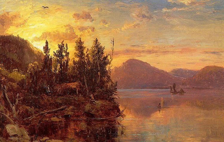 Régis François Gignoux Art of the Day Rgis Franois Gignoux Lake George at Sunset