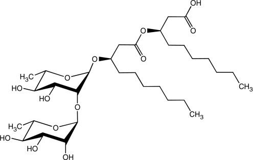 Rhamnolipid Chemical structure of the first identified rhamnolipid Openi