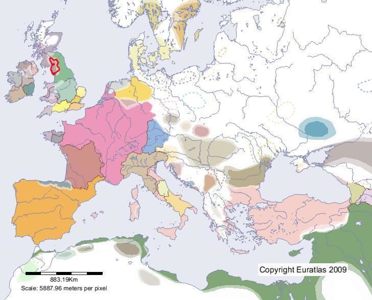 Rheged Euratlas Periodis Web Map of Rheged in Year 700